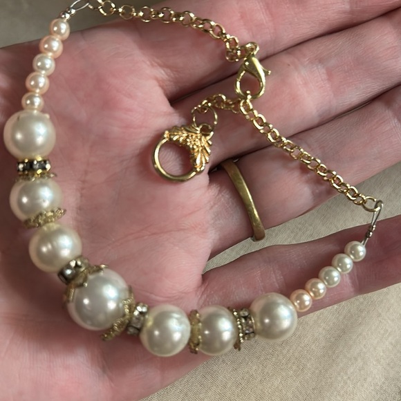 Gold & Pearl Style Bride bracelet - Picture 3 of 13